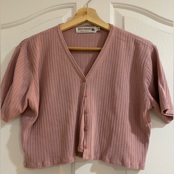 Pink Ribbed Button-Up Top - Picture 1 of 3